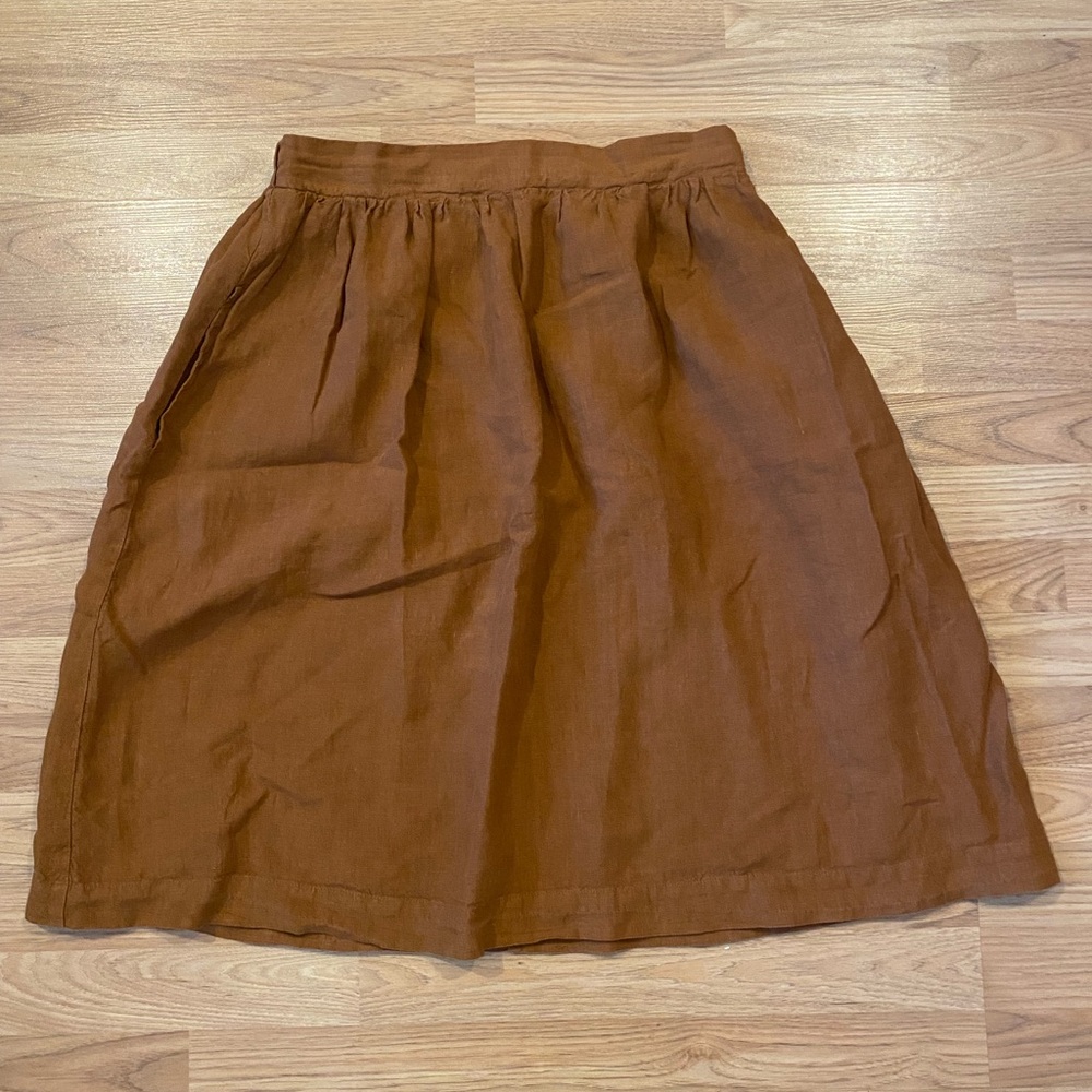 Menique Linen Sophia Midi Skirt